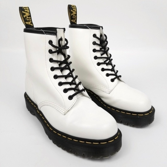 Dr. Martens 1460 Bex Lug Sole Combat Platform Boots 90s Grunge Y2k Neopunk White - Picture 1 of 9